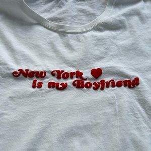 New York is my Boyfriend tee.  Classic Sex and The City!